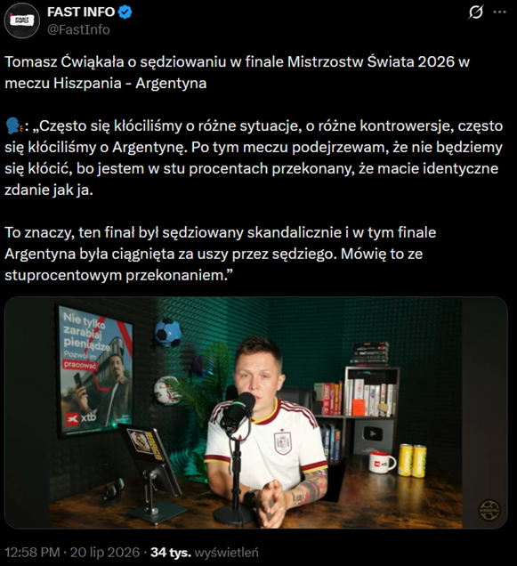 Tomasz Ćwiąkała WYJAŚNIA sędziowanie Slavko Vincicia!